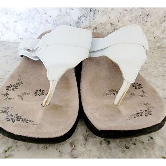 Therafit 9 White Women's Comfort‎ Thong Sandals Arch Support Size 9 - Picture 2 of 9